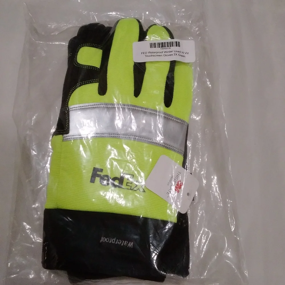 NEW FedEx Waterproof Lined Winter Gloves 2XL - Picture 1 of 4